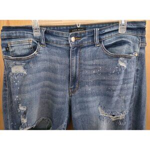 Judy Blue Womens Distressed Ripped Jeans 14W boho cottagecore casual utility